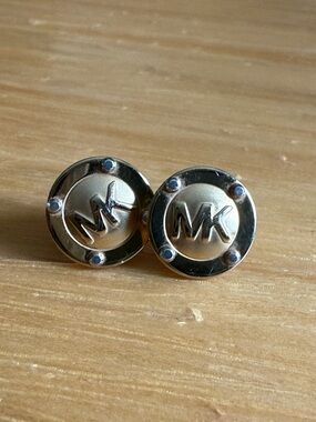 Michael Kors Round Gold MK earrings
